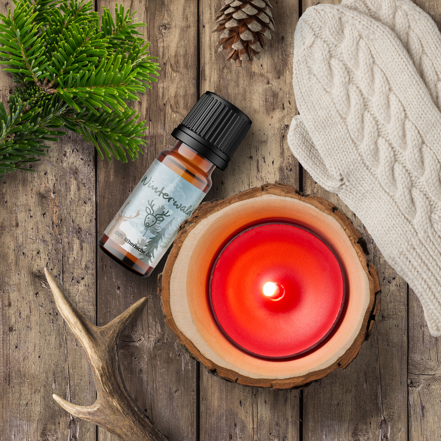 Premium Wellness Duftöl Adventskalender mit 24 ätherischen Ölen & zeitloser Duftlampe